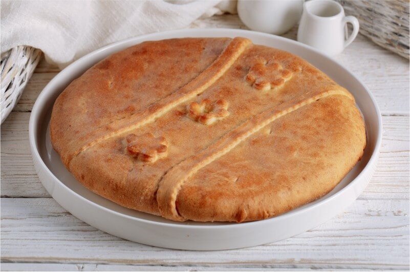 Пирог татарский с курицей и картофелем