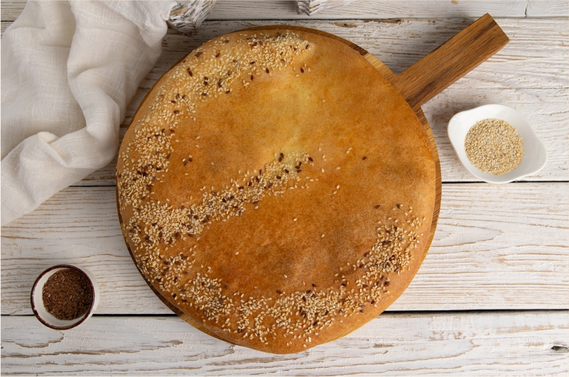 Пирог с мясом и баклажанами